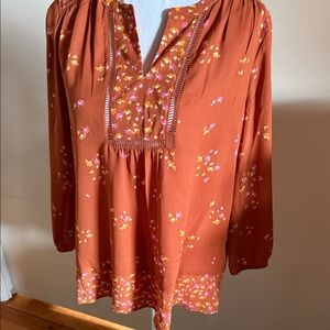 DR2 Orange Floral Blouse